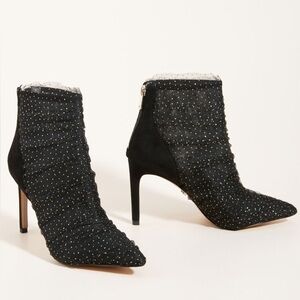 Sam Edelman Farren Glitter Mesh Boots - Black, US 8.5 New